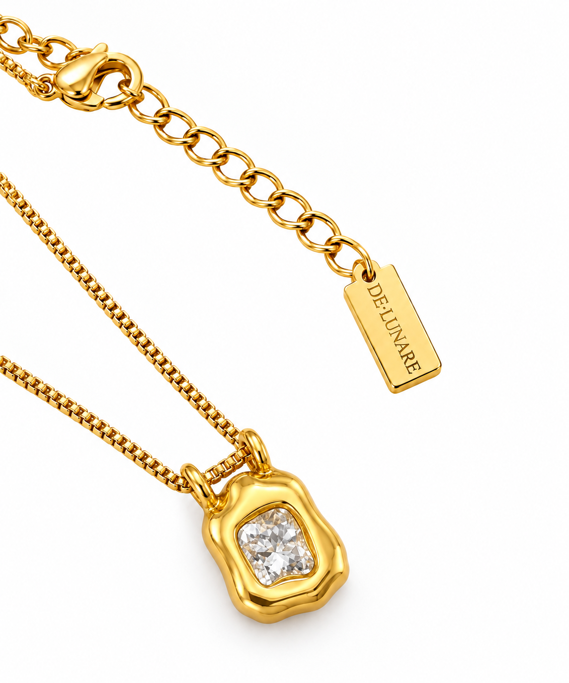 Collar Gota de DE·LUNARE, detalle de la cadena y el cierre