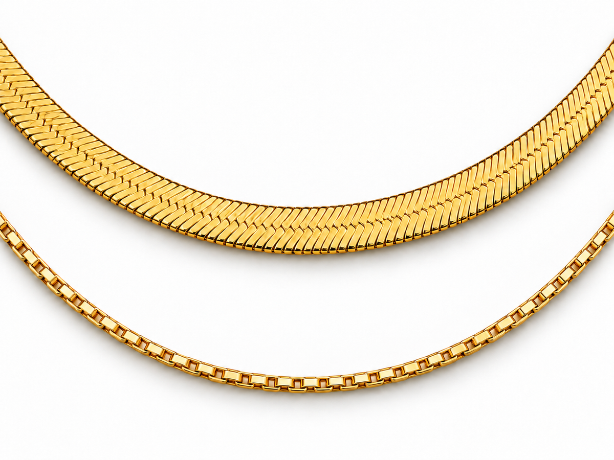 Collar Riviera de DE·LUNARE, detalle de las dos cadenas